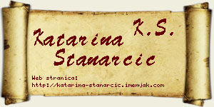 Katarina Stanarčić vizit kartica